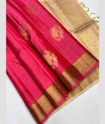 Pink and Cream soft silk kanchipuram sarees with All over Buttas design