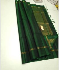 Green and Golden soft silk kanchipuram sarees with Jari Border design