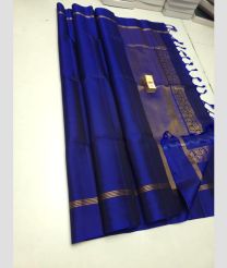 Royal Blue and Golden soft silk kanchipuram sarees with Jari Border design