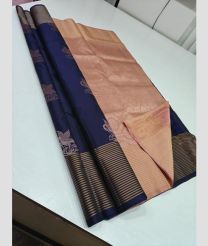 Navy Blue and Lite Baby Pink soft silk kanchipuram sarees with All over Buttas design