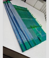 Sky blue and Turquoise soft silk kanchipuram sarees with All over Buttas design