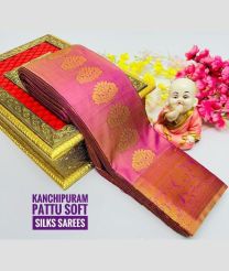 pink colour soft silk kanchipuram sarees with All over Buttas design
