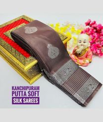 deep purple colour soft silk kanchipuram sarees with All over Buttas design