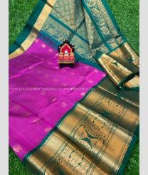 Yellow with Black Border color kuppadam pattu handloom saree with mothi checks buta saree design