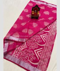 Pink with Flower Design color Banarasi Silk handloom saree with light weight saree with blouse design