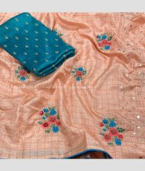 Light green with Aqua Blue Border color kuppadam pattu handloom saree with kanchi pochampalli border allover buta saree with contrast plain blouse design