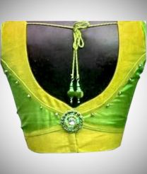 Green And Yellow Patch Work Designer Blouse