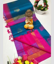 Blue Ivy and Pink tripura silk sarees with All over Buttas design