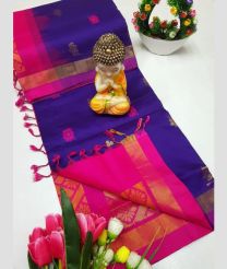 Purple and Pink tripura silk sarees with All over Buttas design