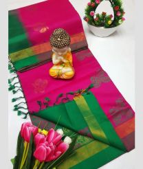 Pink and Dark Green tripura silk sarees with All over Buttas design