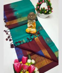Turquoise and  Maroon tripura silk sarees with All over Buttas design