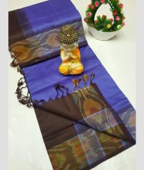 Purple Blue and Coffee tripura silk sarees with Pochampally Border design