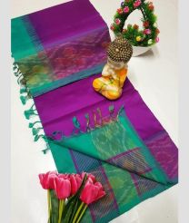 Magenta and Turquoise tripura silk sarees with Pochampally Border design