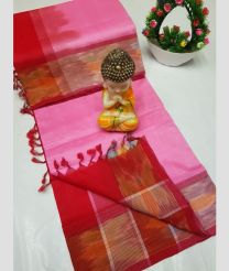 Rose Pink and Red tripura silk sarees with Pochampally Border design