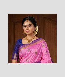 pink colour tripura silk sarees with All over Buttas design