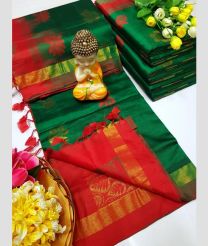 green coloru tripura silk sarees with All over Buttas design