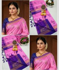 pink colour tripura silk sarees with All over Buttas design