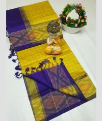 blue and olive green colour tripura silk sarees with Pochampally Border design