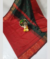 maroon and dark green colour tripura silk sarees with all over nakshatra buttas design