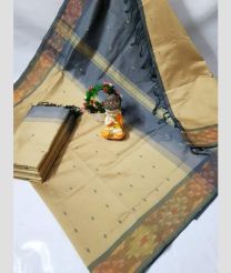 light brown colour tripura silk sarees with all over nakshatra buttas design