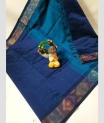 blue colour tripura silk sarees with all over nakshatra buttas design