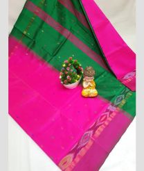 green and magenta colour tripura silk sarees with all over nakshatra buttas design