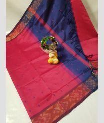 blue and magenta colour tripura silk sarees with all over nakshatra buttas design