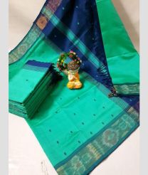 cyan and blue colour tripura silk sarees with all over nakshatra buttas design