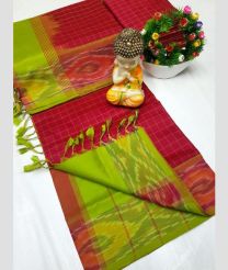 maroon colour tripura silk sarees with Pochampally Border design