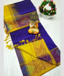 purple and olive colour tripura silk sarees with Pochampally Border design