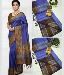 violet colour tripura silk sarees with Pochampally Border design