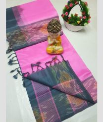 pink colour tripura silk sarees with Pochampally Border design