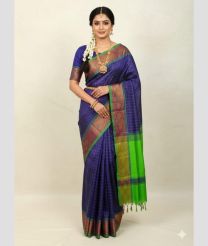 violet colour tripura silk sarees with Pochampally Border design