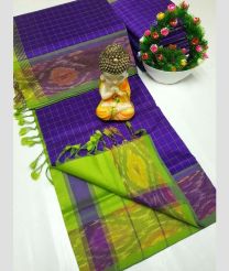 purple colour tripura silk sarees with Pochampally Border design