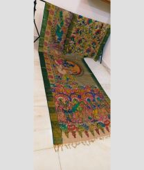 Cream and Baby Pink tussar sarees with All over Hand Paint Pen Kalamkari design