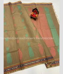 light coffee and pink colour uppada cotton sarees with All over Buttas design - UPAT0004831