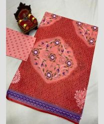 Chestnut and Blue uppada cotton sarees with All over design