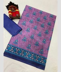 Dull Purple and Navy Blue uppada cotton sarees with All over design