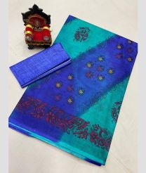 Blue Turquoise and Blue uppada cotton sarees with All over design