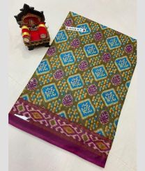 Olive and Magenta uppada cotton sarees with All over design