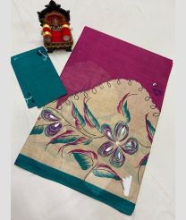 Magenta and Cream uppada cotton sarees with All over design