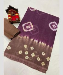 Dull Magenta and Brown uppada cotton sarees with All over design