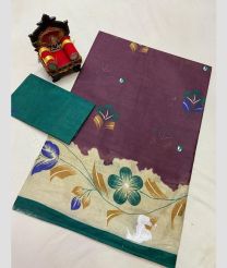 Dull Purple and Cream uppada cotton sarees with All over design