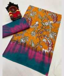 Yellow and Blue Jay uppada cotton sarees with All over design