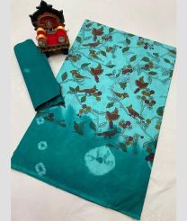 Turquoise and Teal uppada cotton sarees with All over design