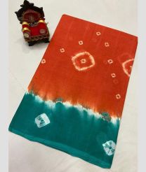 Orange and Teal uppada cotton sarees with All over design