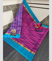 purple colour uppada cotton sarees with All over Ikkat design