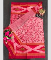 pink colour uppada cotton sarees with Kanchi Border design