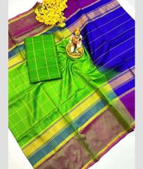 olive green and navy blue colour uppada pattu sarees with Plain design
