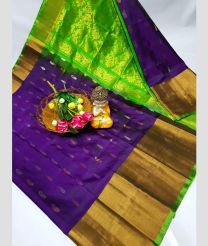 purple and green colour uppada pattu sarees with All over Nakshtra Buttas design